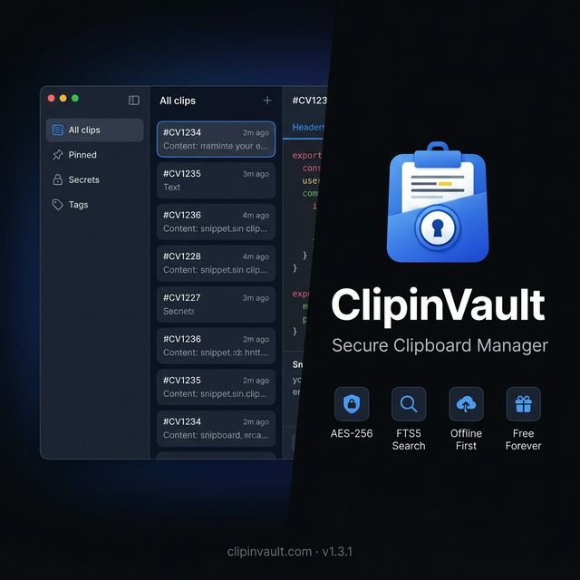 ClipinVault Secure & Modern Clipboard Manager for Windows & Linux